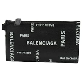 Balenciaga-Balenciaga Leather Strap Keyring Card Case-Black