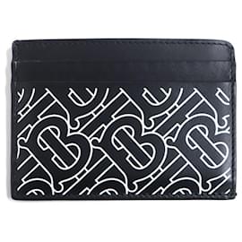 Burberry-Burberry TB Monogram Leather Card Case Black-Black