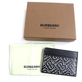 Burberry-Burberry TB Monogram Leather Card Case Black-Black