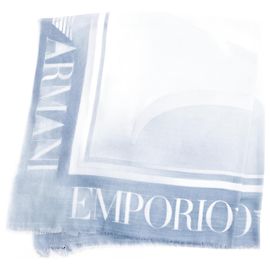 Écharpe à franges large Armani 632315 Bleu