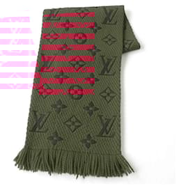 Louis Vuitton-Louis Vuitton Logomania Monogram Silk Scarf-Red