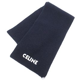 Céline Celine Wool Scarf Blue