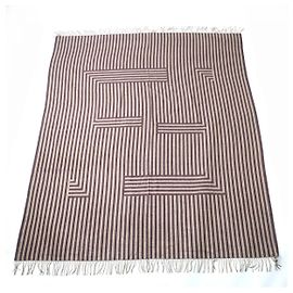 Cachecol/Colcha de seda com logo FF da Fendi Marrom