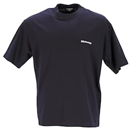 Balenciaga-Camiseta Balenciaga BB Corp-Azul