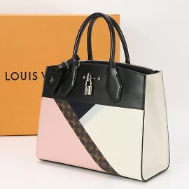 Louis Vuitton Monogram City Steamer MM Handtasche Braun Weiß Monogramm