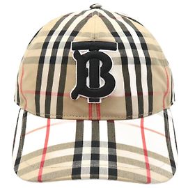 Boné de beisebol de algodão Burberry 8038504S Marrom Bege