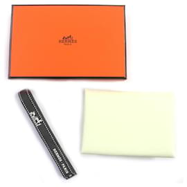 Hermès-HERMES Calvi Duo Joune Milton Epsom Card Case-Silvery,Metallic