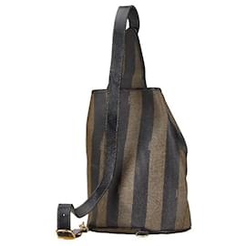 Fendi-Fendi Pequin Backpack PVC Leather-Brown
