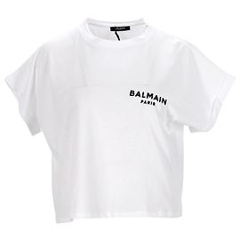 Balmain Crop Top in White White