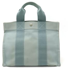 Hermès-Sac tote en toile PM Bora Bora d'Hermès-Bleu