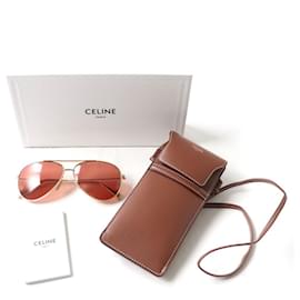 Céline-Celine Aviator Sunglasses Brown Gold-Brown