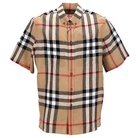 Burberry Checked Shirt Brown Beige