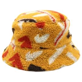 Fendi-Fendi Bucket Hat Polyester Wool Yellow-Yellow