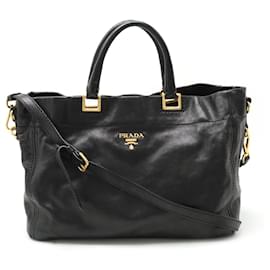 Prada-Prada Leather Tote Handbag-Black