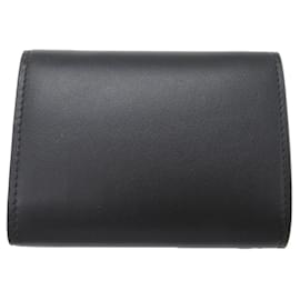 Christian Louboutin-Christian Louboutin Leather Tri-fold Wallet Black/Gold-Black