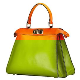 Fendi-Sac à main en cuir Fendi Peekaboo ISeeU Medium 8BN321-Orange