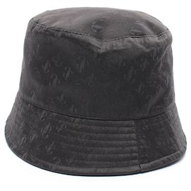 Jimmy Choo Silk Cotton Monogram Hat Black