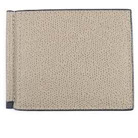 Valextra-Valextra Leather Money Clip Card Case-Brown,Beige