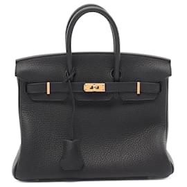 Hermès-Hermes Birkin 25 Togo Handbag Black-Black
