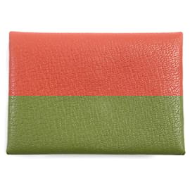 Hermès-Hermes Calvi Duo Card Case-Brown