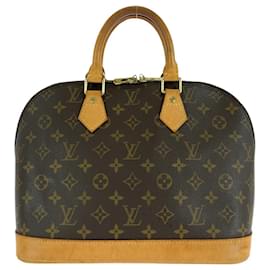 Louis Vuitton-Louis Vuitton Alma Handbag Brown Gold PVC-Brown