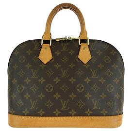 Borsa Louis Vuitton Alma marrone oro PVC Marrone