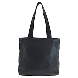 Prada-Prada Leather Triangle Logo Tote Bag-Black
