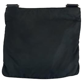 Prada-Prada Nylon Tessuto Logo Plate Shoulder Bag-Black