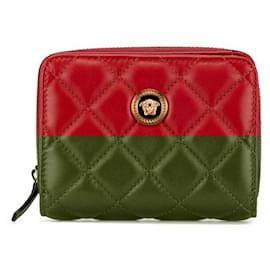 Versace-Versace Medusa Quilted Leather Wallet-Red