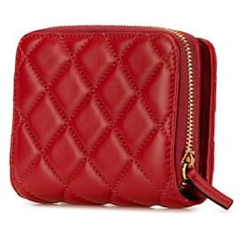 Versace-Versace Medusa Quilted Leather Wallet-Red