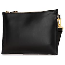 Versace-Versace Leather Patch Clutch Bag-Black