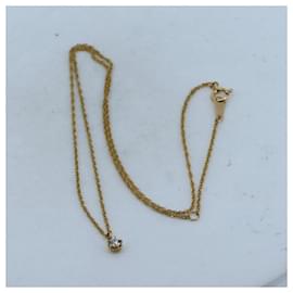 Autre Marque-Agat Diamond Necklace 0.10ct K18YG-Golden