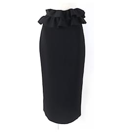 Alexander Mcqueen-Alexander McQueen Waist Design Long Skirt Black S-Black