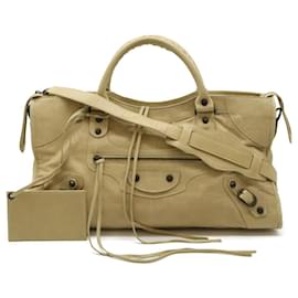 Balenciaga-Balenciaga Leather Part Time Handbag 2WAY-Beige