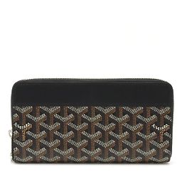 Goyard Matignon GM Wallet PVC Leather Black Brown Black