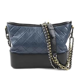 Chanel-Chanel Gabrielle de Chanel Large Hobo Shoulder Bag-Black,Navy blue