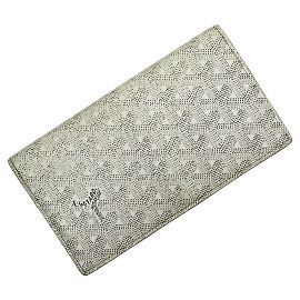 Goyard White Leather Bi-Fold Long Wallet White