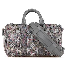 Louis Vuitton-Louis Vuitton Felt Leather Keepall XS Handbag M80821-Grey