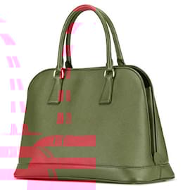 Prada-Prada Saffiano Leather 2WAY Handbag Shoulder Bag-Red