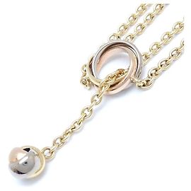 Cartier Trinity Necklace K18 Gold Y Design Golden