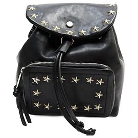 Sac à dos en cuir noir Jimmy Choo Noir