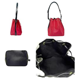 Louis Vuitton-Louis Vuitton Epi Petit Noe Shoulder Bag-Black,Red