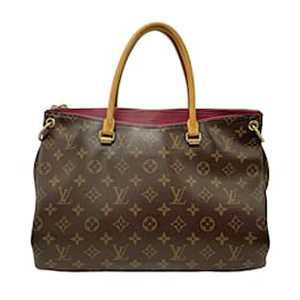 Louis Vuitton-Louis Vuitton Monogram Pallas Canvas Handbag-Dark red