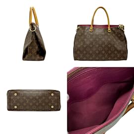 Louis Vuitton-Louis Vuitton Monogram Pallas Canvas Handbag-Dark red