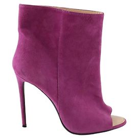 Off White Boots ouvertes en daim Violet