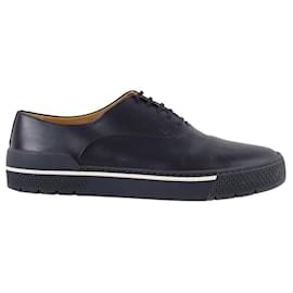 Hermès-Lace-up leather shoes-Blue