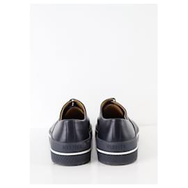 Hermès-Lace-up leather shoes-Blue