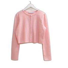 Dior x Raf Simons Primavera 2015 Cárdigan Rosa Corto Rosa