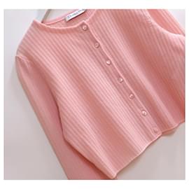 Dior-Dior x Raf Simons Spring 2015 Pink Cropped Cardigan-Pink