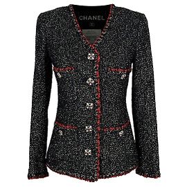 Chanel New Legendary Jewel Buttons Black Tweed Jacket Black